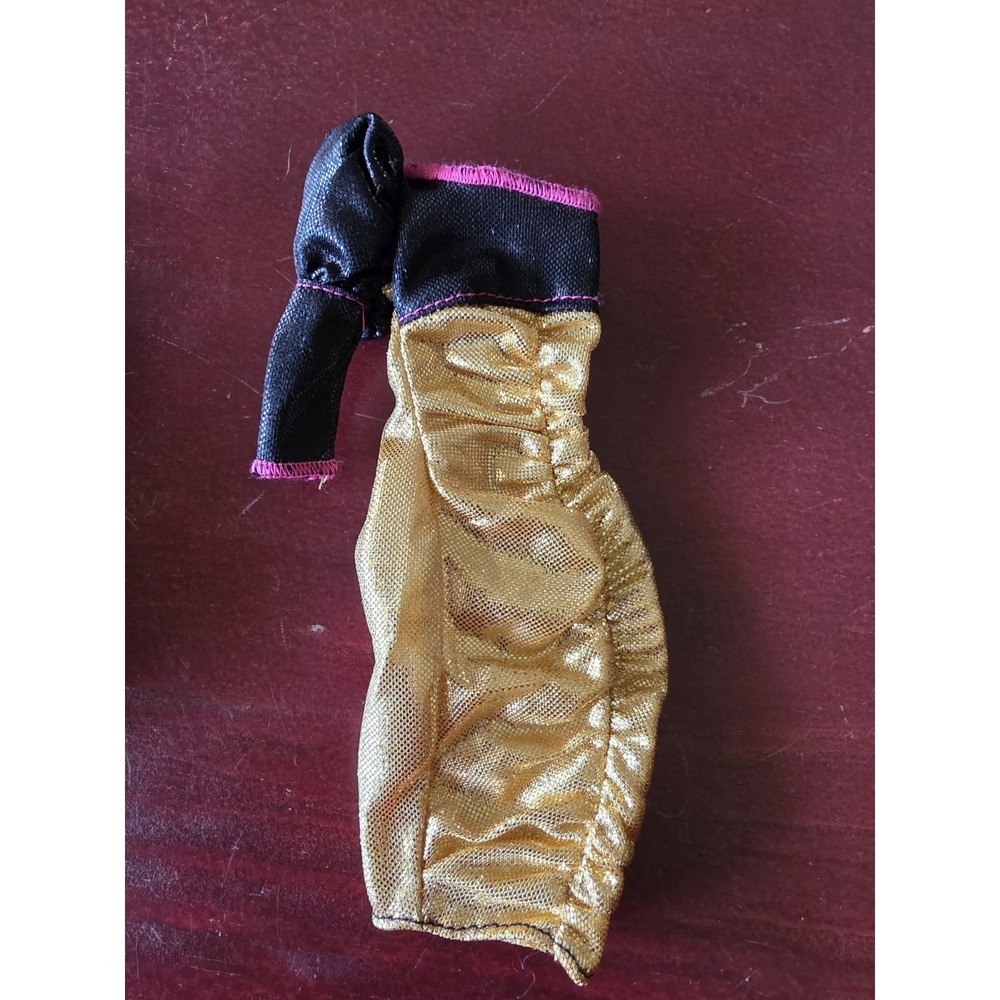 Barbie Night Looks, Black,gold With Pink Trim Dress